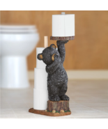 Black Bear Toilet Paper Holder Free Standing Decorative Cabin Bathroom D... - $59.13