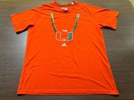 Miami Hurricanes &quot;Turnover Chain&quot; Men&#39;s Orange Football Shirt - Adidas - Large - £7.98 GBP