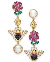 Thalia Sodi Gold-Tone Imitation Pearl &amp; Crystal Bee &amp; Flower Mismatch Earrings - £10.92 GBP