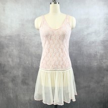 Y2K Lace Slip Dress Womens 10 Balletcore Fairy Feminine Coquette Pink Re... - $35.99