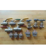 lot of brass valves and unions - £32.16 GBP