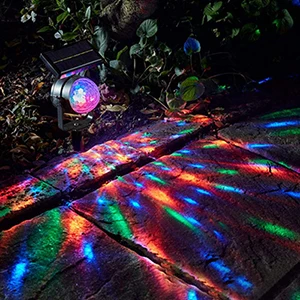 RGB Crystal Magic Ball Light Disco Stage night lights Solar Powered Rotating Chr - £93.84 GBP