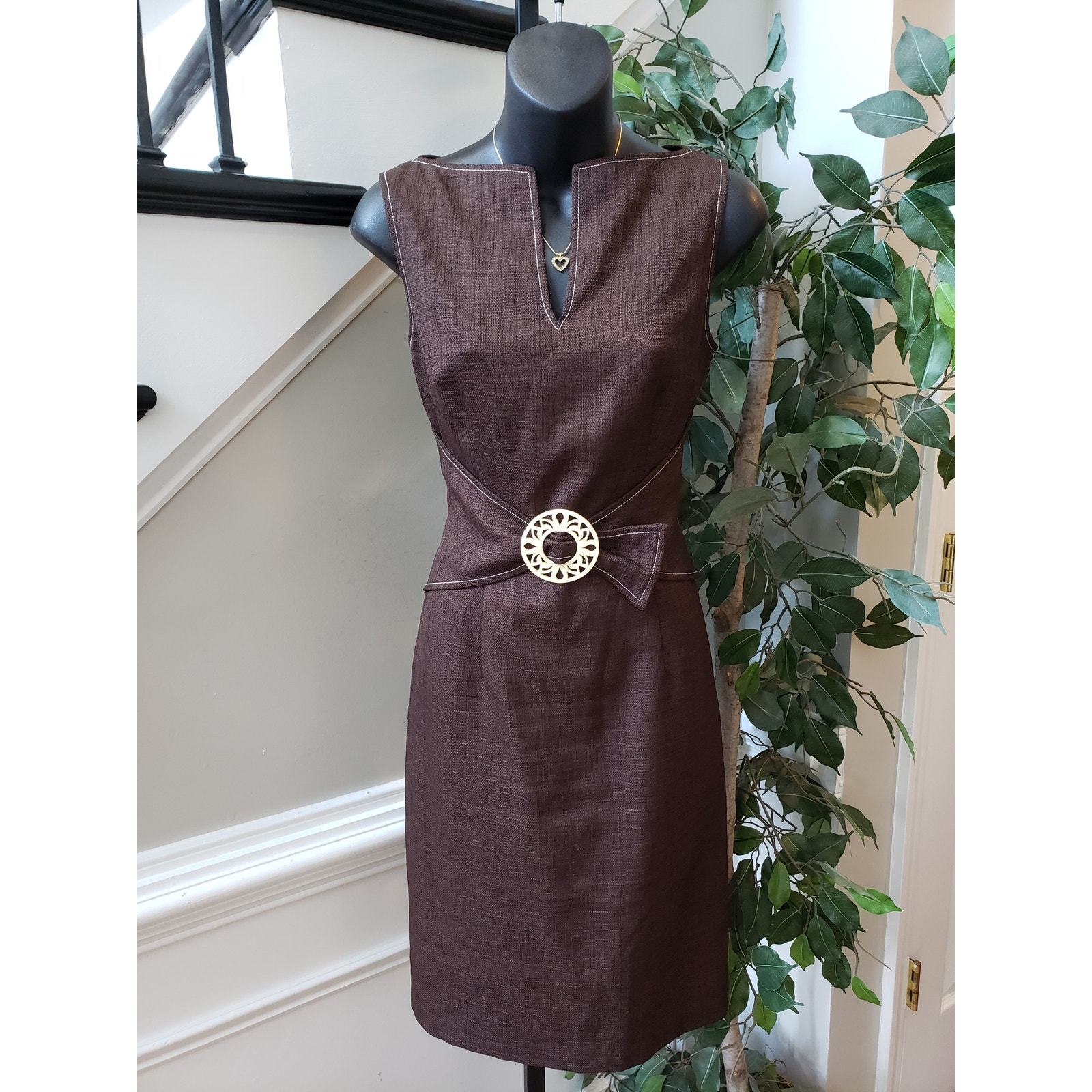 drawstring halter dress THE CLOTHING FACTORY Women Long Slit A-Line Dress For Women (Black, M) main image 0