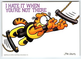 Garfield Cat Postcard High Wire Act Acrobat Jim Davis 1978 Unused Orange Kitty - £7.47 GBP