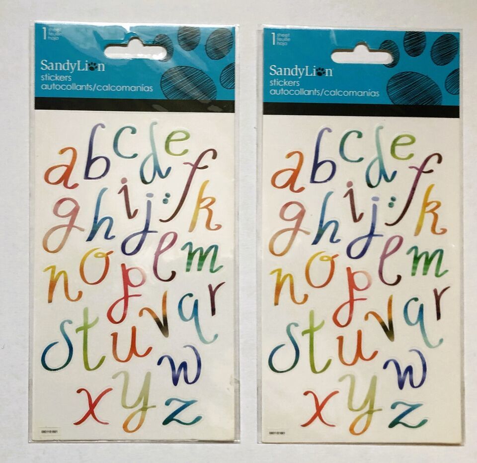 Scrapbooking Stickers Sandylion Letters Fonts 2 Pack Lot Embellishments - £5.57 GBP