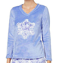 allbrand365 designer Womens Plush Applique Printed Top,Snow Flake Purple Size L - £18.44 GBP