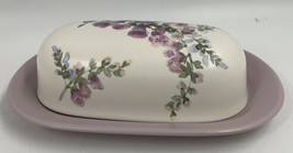 Pfaltzgraff Cape May 1/4 lb Covered Stick Butter Dish Stoneware Floral P... - £32.84 GBP
