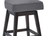 Armen Living Gia 26&quot; Counter Height Swivel Gray Fabric and Espresso Wood... - $385.99