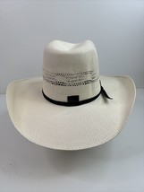Cody James BANGORA 15X Natural Hard Straw Black Tie Cowboy Hat Men’s 6 7/8 - $44.54