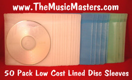 NEW 50 Pack Lined CD, DVD, Blu-Ray Disc Protective Storage Case Sleeves ... - $10.73