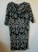 Vintage Venus of California Women size Medium Black Dress Tribal Print Cowl Neck - £18.15 GBP