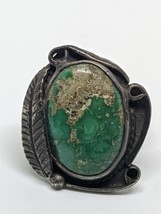 Antique Sterling Silver 925 &quot;MB&quot; Native American Turquoise Navajo Ring Size 7.5 - £78.79 GBP