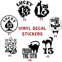 Lucky 13 Vinyl Decal Sticker Car Window Laptop iPhone Good Luck Fortune Friday - £3.82 GBP+