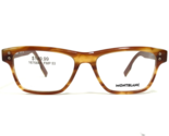 Montblanc Eyeglasses Frames MB0125O 002 Clear Brown Horn Rectangular 53-... - $186.79