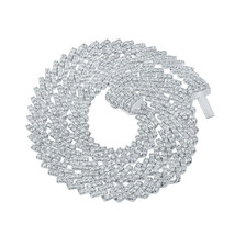 10kt White Gold Mens Round Diamond 20-inch Link Chain Necklace 18-3/4 Cttw - £14,211.91 GBP