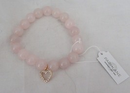 PARK LANE Limited Ed. genuine rose quartz LOVE STORY Bracelet 2 1/2&quot; dia... - £52.28 GBP