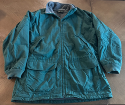 90s J Crew Mens L Tall Full Zip Fleece Lined Jacket Coat Oarsman Green U... - $39.29