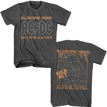 ACDC Europe Back in Black Tour 80 Men&#39;s T Shirt - $34.50+
