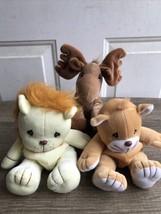 Precious Moments Plush Tender Tales Lot Vintage Lion Tiger Moose Stuffed Animals - $24.99