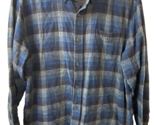 Original Weatherproof Flannel Shirt Mens Size Large Blue Black  Button Down - £11.26 GBP