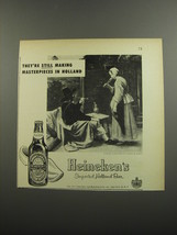 1952 Heineken&#39;s Beer Advertisement - A Delft Courtyard by Pieter de Hooch - £14.60 GBP