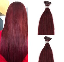 18&quot;,22&quot; 100grs,125s,I Tip (Stick Tip) Fusion Remy Human Hair Extensions #99J - £85.27 GBP+