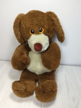 Franland brown cream tan beige puppy dog plush FRANCESCA HOERLEIN orange eyes - £118.67 GBP