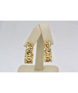 Vintage 18K Yellow Gold Cartier Signature Double C Oval Hoop Earrings Non Pierce - $5,352.35