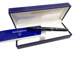 Waterman Paris Vintage Dark Blue with Silver Trim Ballpoint Pen w Original Case - £88.91 GBP