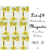 Lot of 9 ~ Polished Brass ~ Designer Magnetic Door Stop / Holder ~ MX2-BR - £42.46 GBP