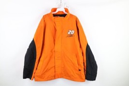 Vintage NASCAR Mens XL Tony Stewart Spell Out Lined Windbreaker Jacket Orange - $44.50