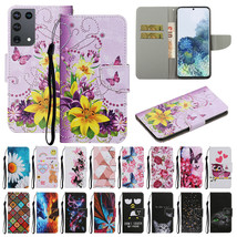 For Samsung Galaxy S21 Plus/Ultra/A02s Leather Wallet Flip Magnetic Back Cover - £36.36 GBP