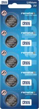 Renata CR1616 Batteries - 3V Lithium Coin Cell 1616 Battery (5 Count) - £11.95 GBP