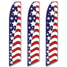 3 (Three) Pack Tall Swooper Flags USA America American Stars Stripes - £43.86 GBP