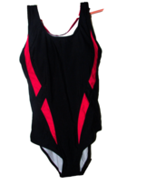 BATHING SUIT one piece black red  US size 8 (45 clst) - $3.90