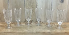 6 - Vintage Tiffin Franciscan Etched June Night  Iced Tea Glass Goblet 6... - $93.49