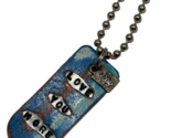 Kate Mesta LOVE YOU MORE Dog Tag  Necklace  Art to Wear New Blue - $19.75