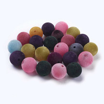 8 Large Bubblegum Beads Acrylic Round Big Spacers Flocky Assorted Lot Mix 22mm - £4.79 GBP