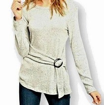 Sweater Sweet Claire Belted Beige Size M,L Choice Ultra Soft Faux Belt + Buckle - £10.21 GBP