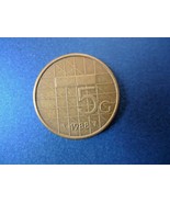 F. Niederlande Munze Netherlands Coin 5 Gulden 1988 Beatrix - £4.24 GBP