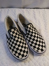 Vans Classic Slip-On Checkerboard Sneaker Black/White Women Sz8 Men Sz6.5 Shoes - £26.12 GBP