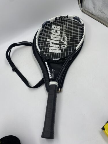 Prince Air Optima Balck and White Tennis Racquet 4 1/4 Grip Size Small Dent READ - £19.73 GBP