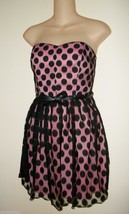 Trixxi 60&#39;s Punk Betty Steampunk Mini Dress~XS/S~Polka Dot Strapless~Retro~Mesh - £28.05 GBP