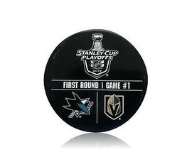 Vegas Golden Knights Game Used Warm Up Puck vs SJ Sharks Game 1 Playoffs... - £258.54 GBP