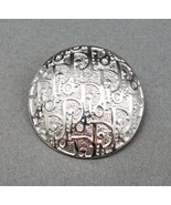 Christian Dior Vintage Monogram Logo Silver Tone Round Spherical Dome Pi... - £316.05 GBP