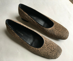 NIB: Ann Taylor &quot;Leanne&quot; Tan Print Hair Calf Ballet Style Size 10M - $153.99