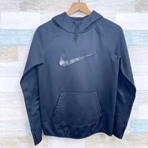 Nike Therma Training Hoodie Black Gray Camo Swoosh Kangaroo Pocket Women... - $34.64