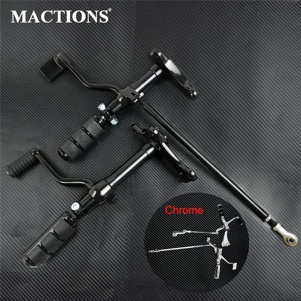 Motorcycle Forward Controls Complete Kit Pegs Levers Linkages Black/Chro... - $187.17+