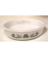 set of 2 Glassbake Green Daisy Flower Milk White Round Cake Pan Casserol... - $39.99