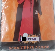 New Adult Women Halloween Costume, Long Sorceress Gown With Hood, Red &amp; Black,M - £19.77 GBP